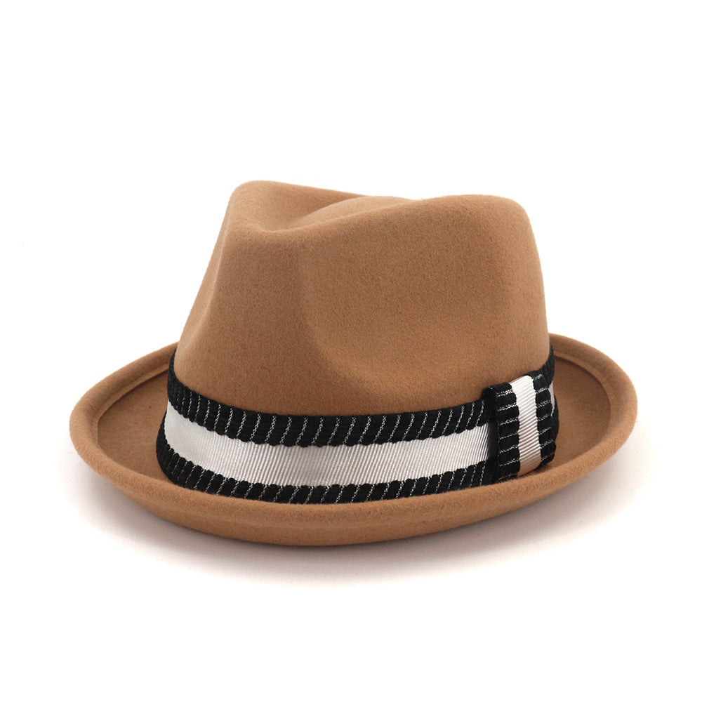 Women Fashion Jazz Pure Wool Top Hat