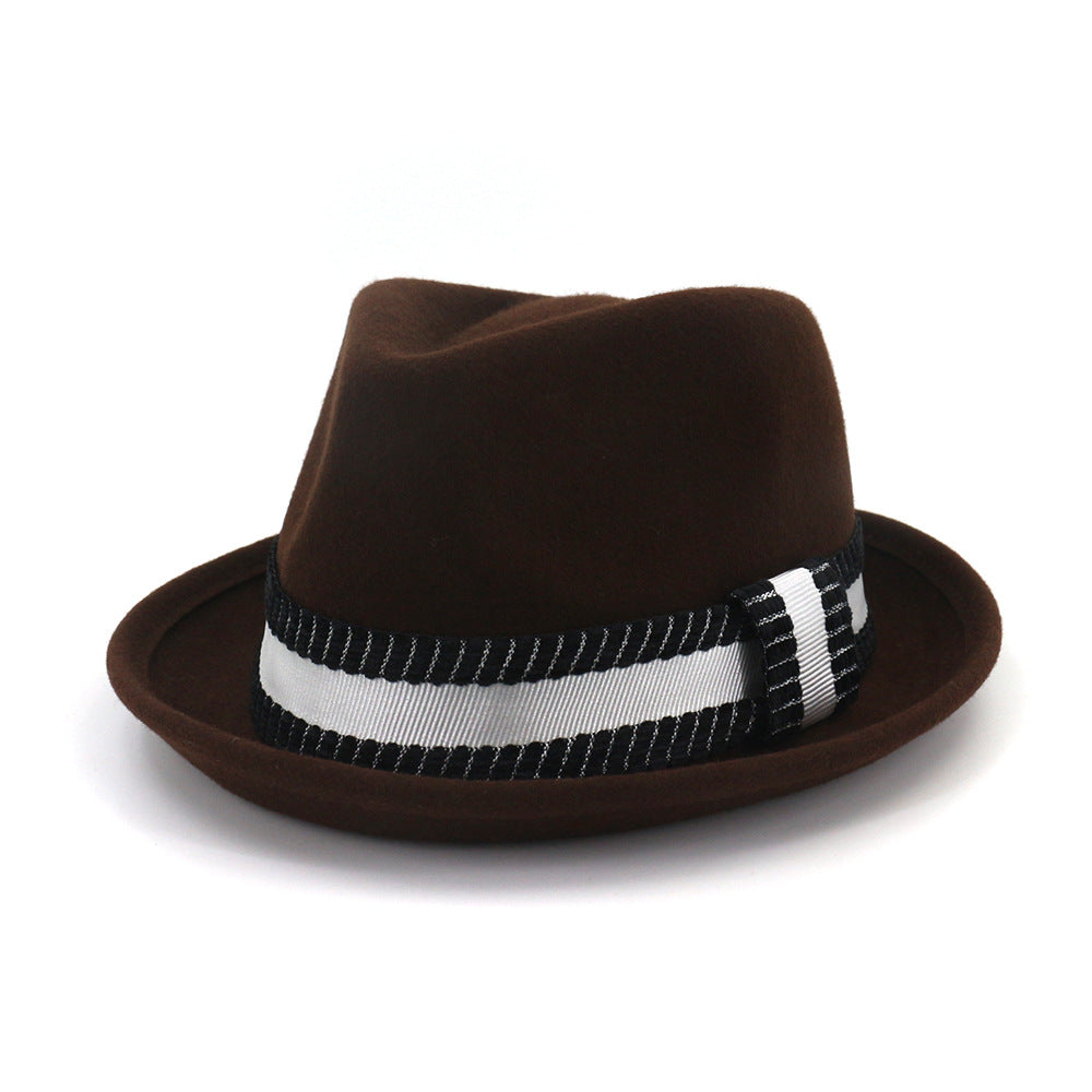 Women Fashion Jazz Pure Wool Top Hat