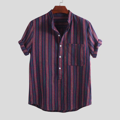 Men's Shirt Short Sleeve Lapel Printed Shirt