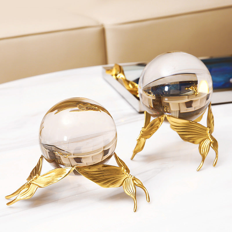 European Modern Copper Crystal Ball Home Furnishing Decoration