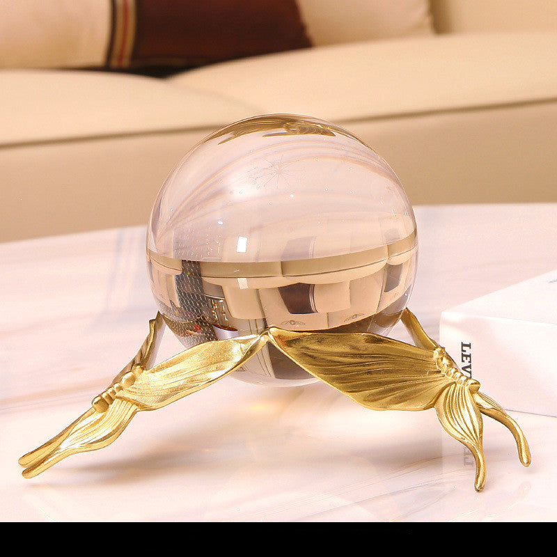 European Modern Copper Crystal Ball Home Furnishing Decoration