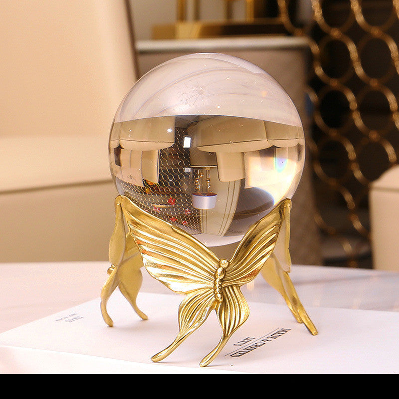 European Modern Copper Crystal Ball Home Furnishing Decoration