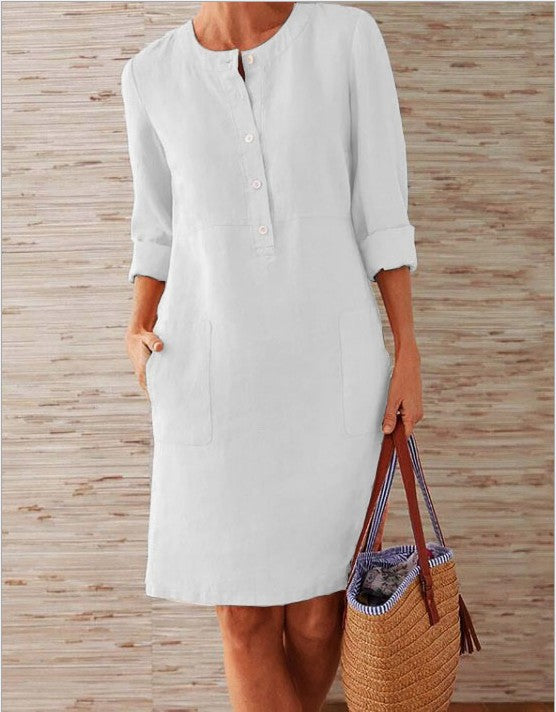 Women's casual dress with long sleeves for spring autumn is timeless - classic and for all ages