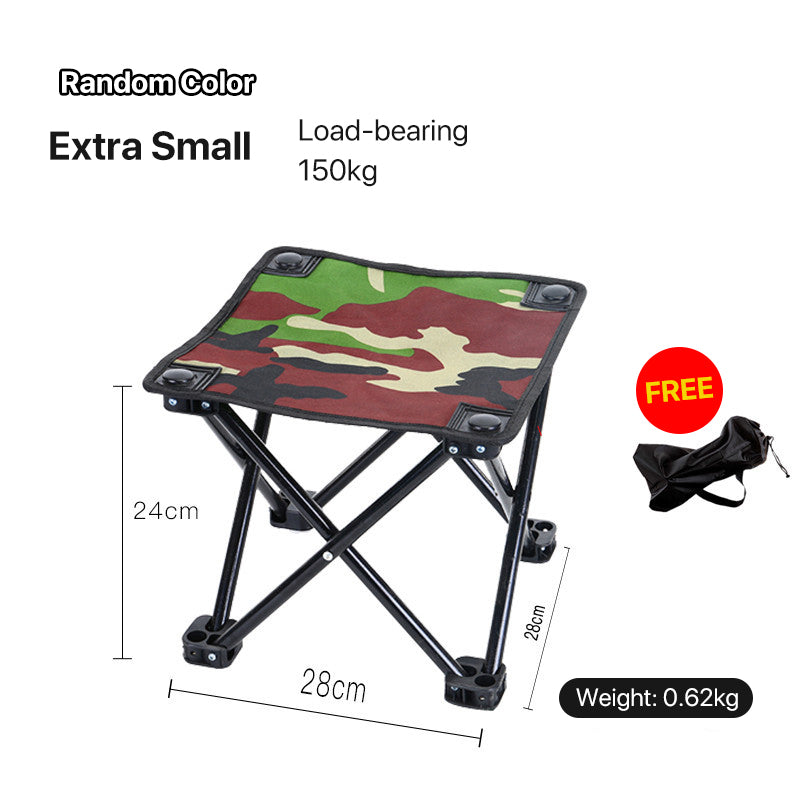 Camping-Klappstuhl für den Außenbereich, tragbar, mit oder ohne Rückenlehne, Angelmalerei