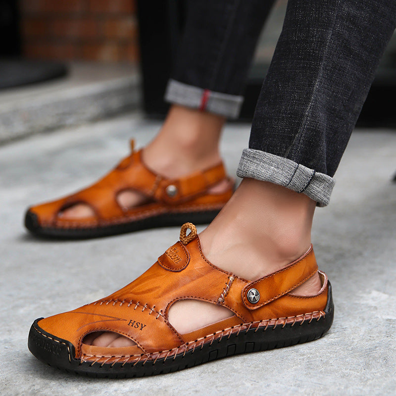 Men Genuine Leather Summer Sandals