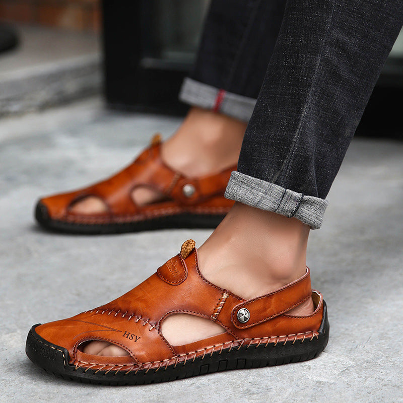 Men Genuine Leather Summer Sandals