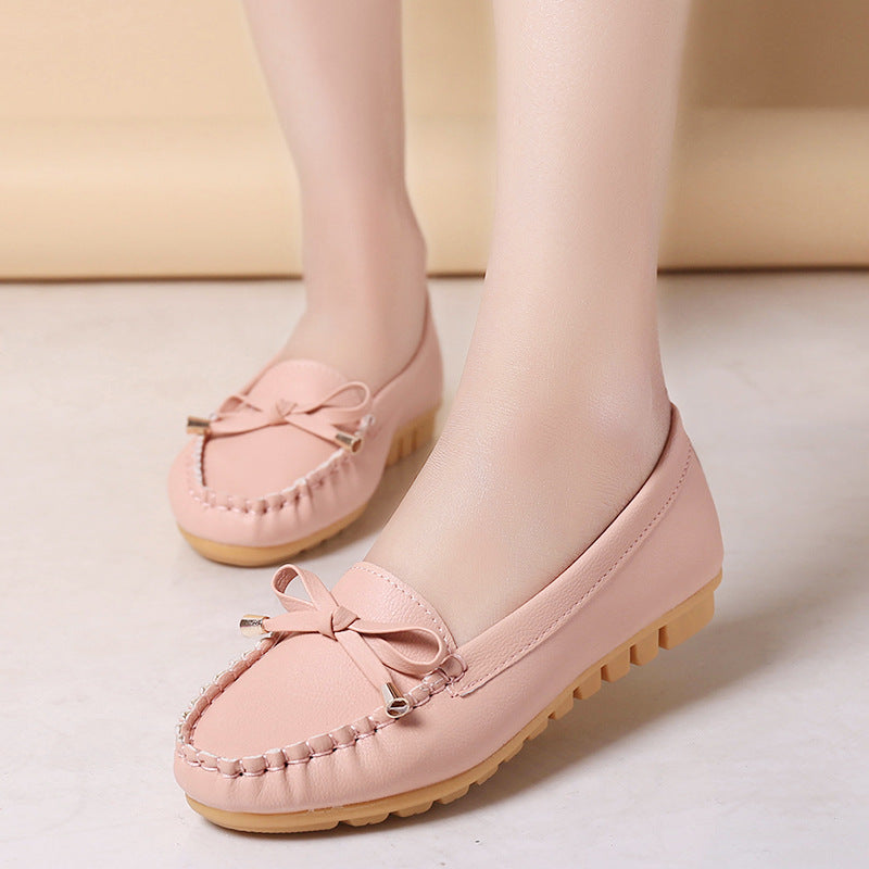 Women's Flat Heel Pumps Single Shoes Flat Student Peas Shoes