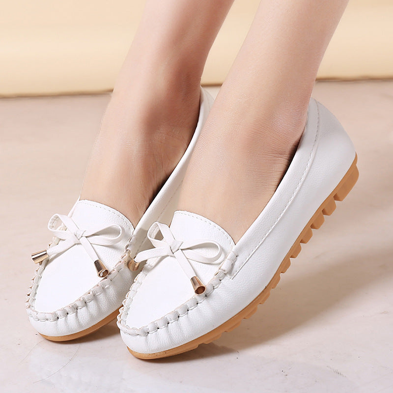 Women's Flat Heel Pumps Single Shoes Flat Student Peas Shoes