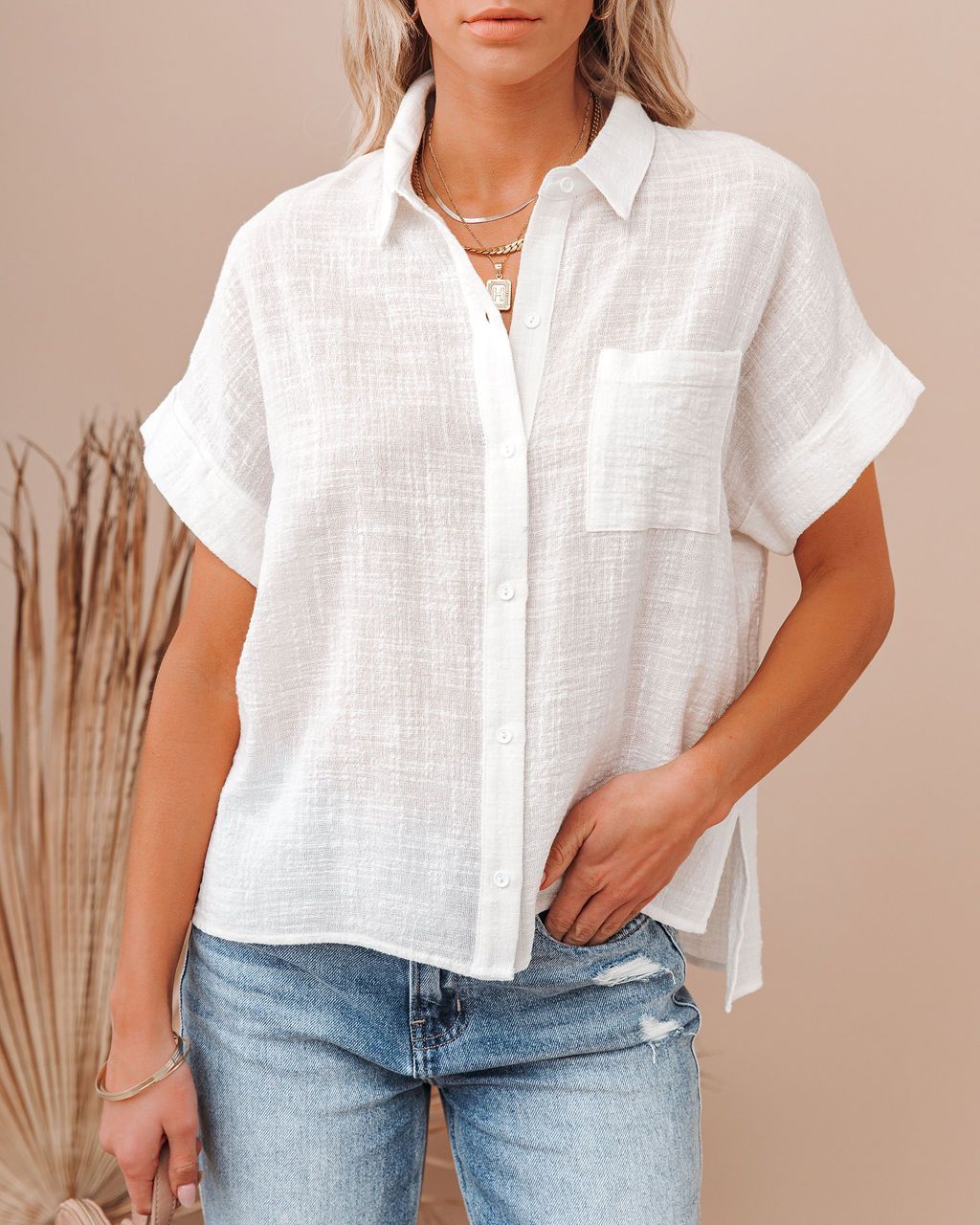 Women Lapel Button Button Shirts