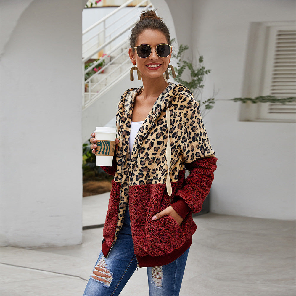 Women's Leopard patch coat