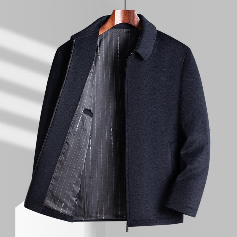 Men wool coat lapel short jacket coat