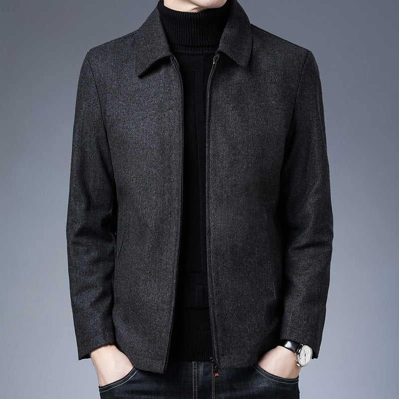 Men jacket leisure business polo collar zip fastening