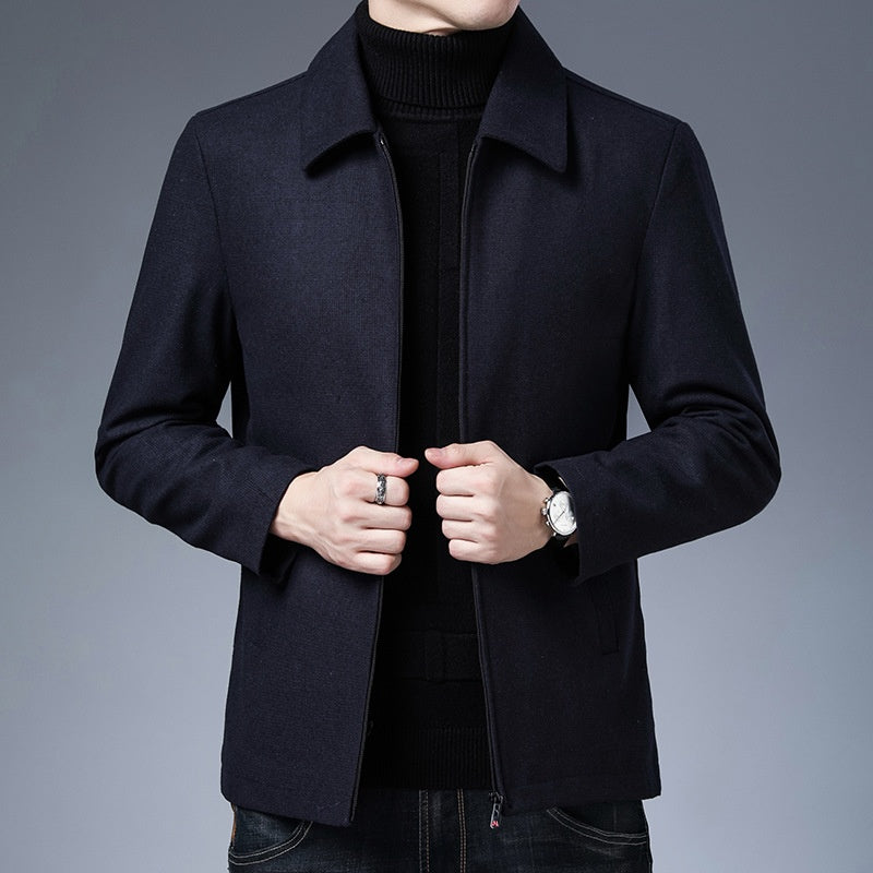 Men jacket leisure business polo collar zip fastening