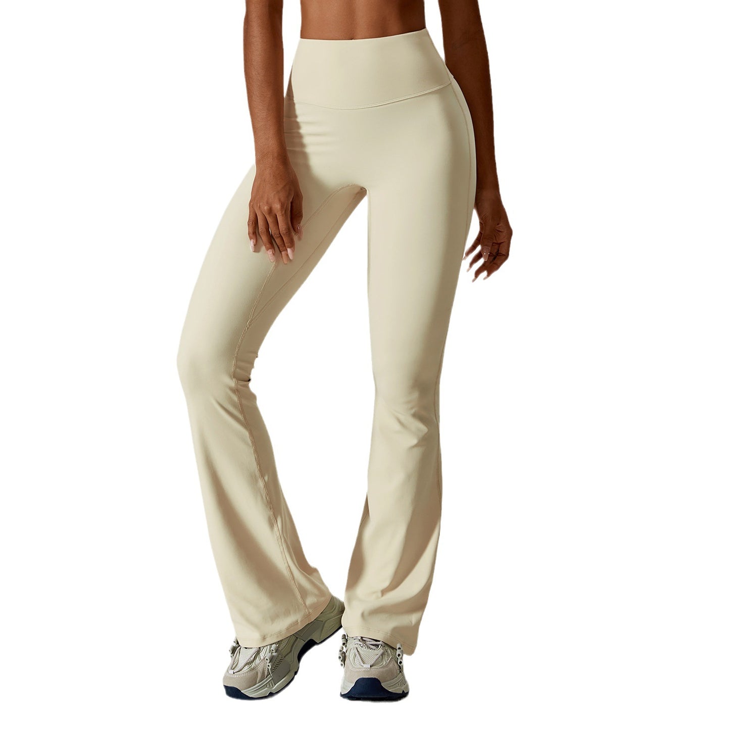 Women wide Leg Tight Nude Feel Hip Lifting Yoga Bell-bottom Pants