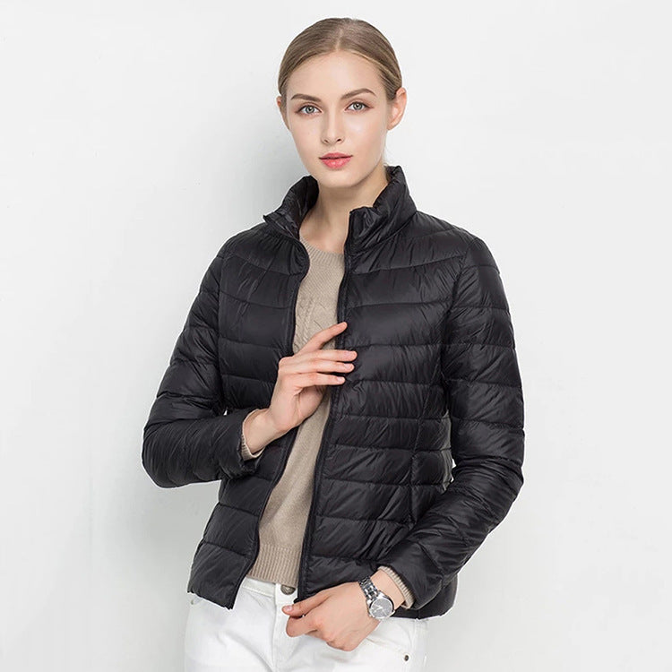 Damen Slim-Daunenjacke mit Stehkragen