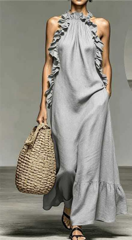 Ärmelloses Maxikleid im Resort-Stil, ideal für viele Anlässe