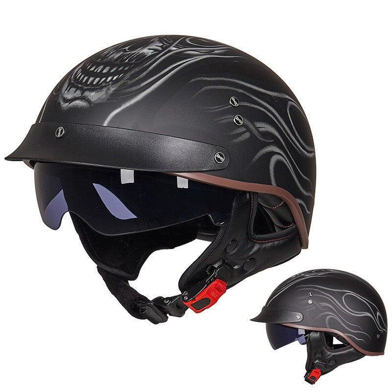 Damen Racing Retro Motorrad Atmungsaktiv Helm Unisex