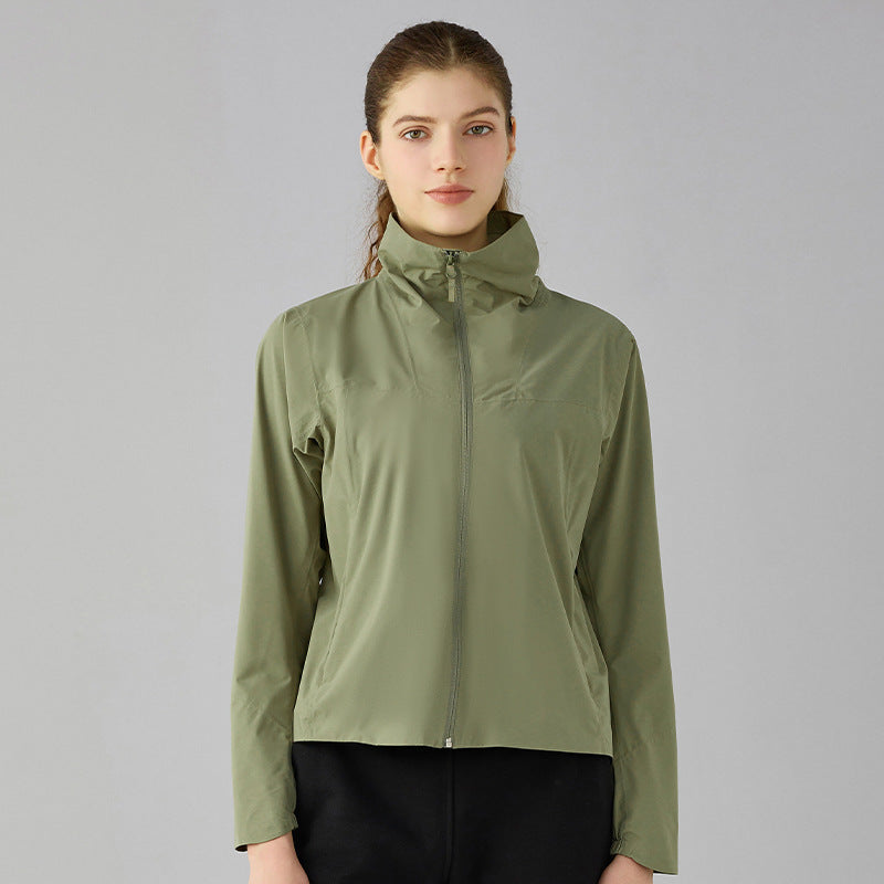 Neuer winddichter Softshell-Außenjackenmantel mit Stehkragen für Damen