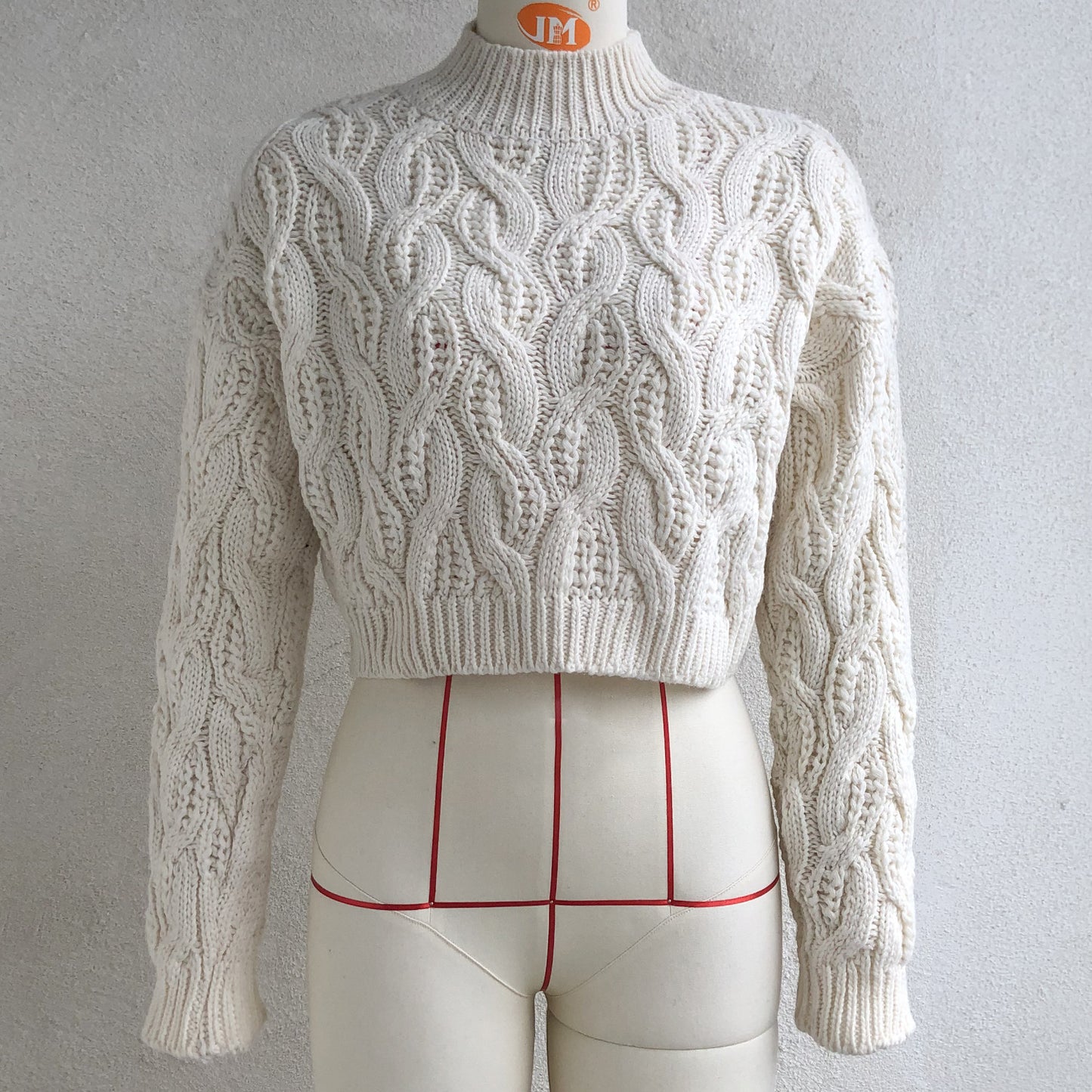 Damen-Strickpullover mit Rundhalsausschnitt und langen Ärmeln