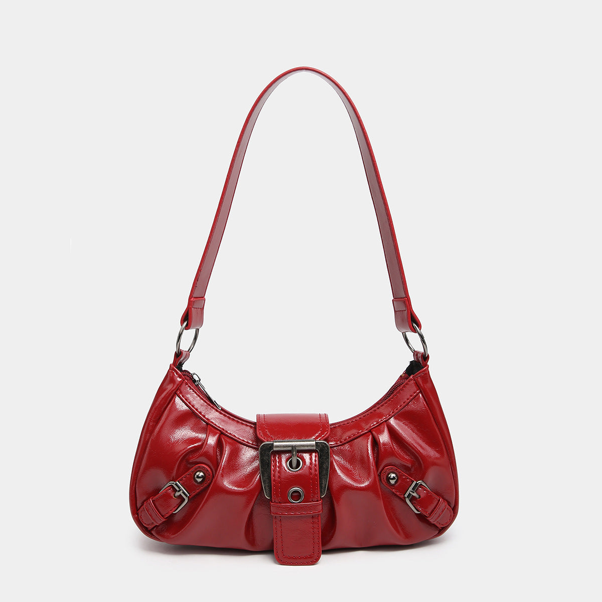 Women's shoulder bag made of two-tone imitation leather