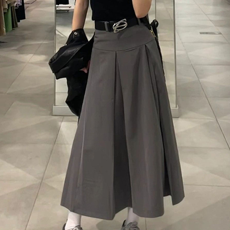 Women Suit Skirt Gray with High Waist