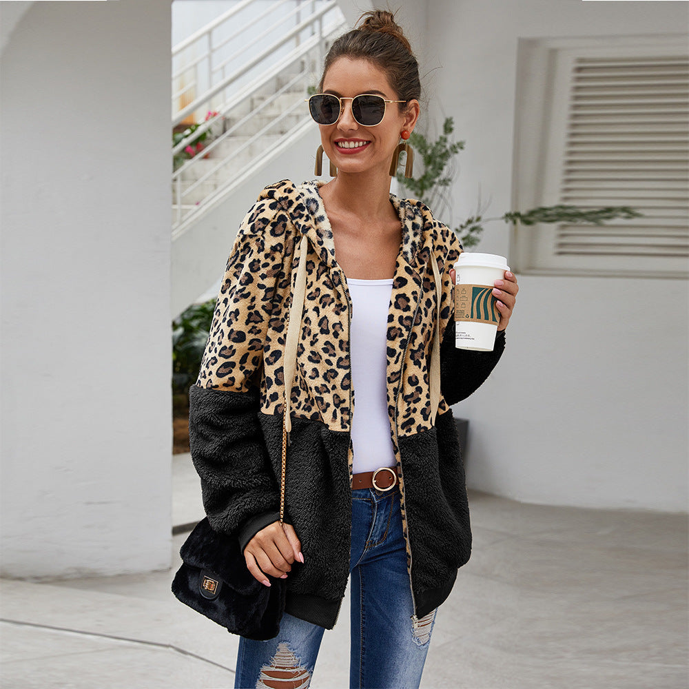 Women's Leopard patch coat