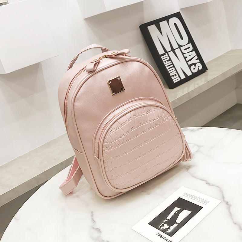 Women Backpacks Women Mini Leather Backpack Female Solid Color Bookbag Mochila Gift Backbag Backpack Schoolbag For Girls