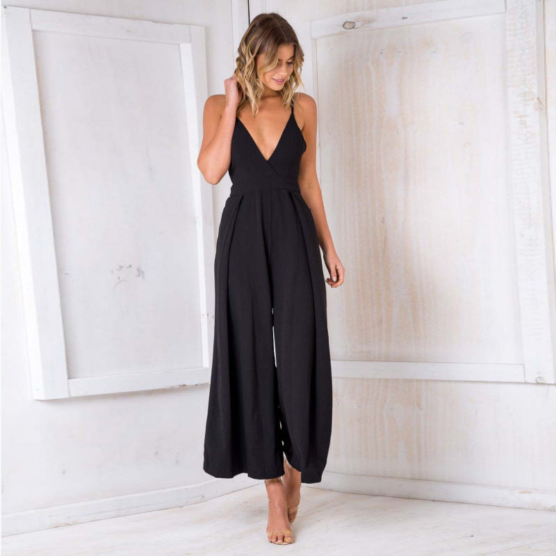 Women Elegant Jumpsuits Wide Leg Pants