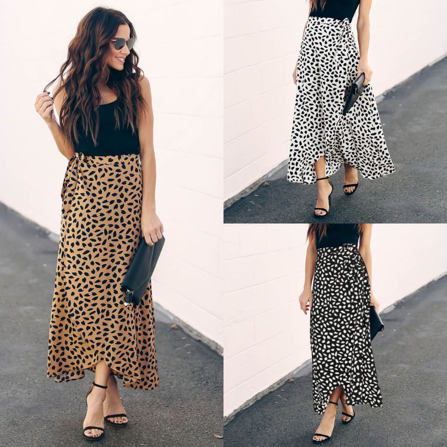 Women Leopard print long loose skirt