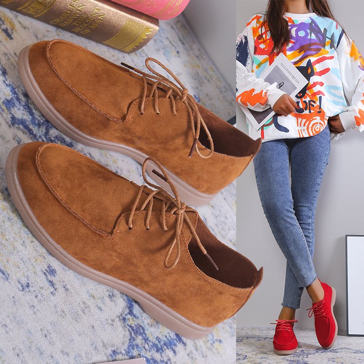 Women's Slip-on Flat Bottom Casual Retro Small Leather Shoes