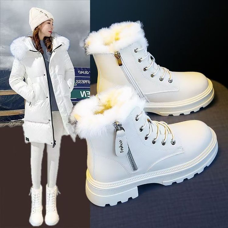 Women's Version Fleece-lined Autumn And Winter High-top Cotton Boots