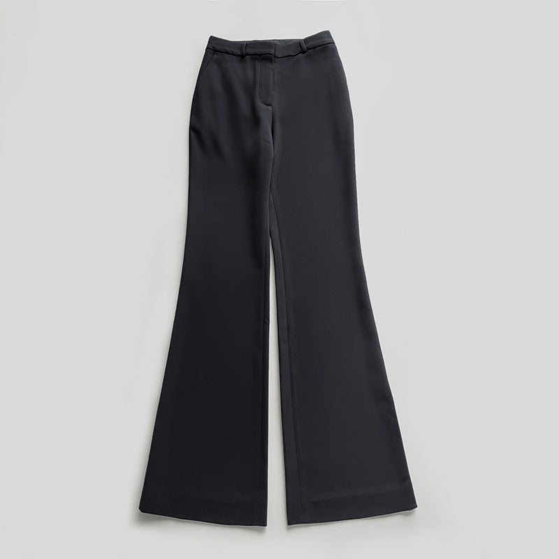 Atmosphärische Bootcut-Hose mit langem Bein aus Acetat-Mischgewebe im Pendler-Stil für Damen