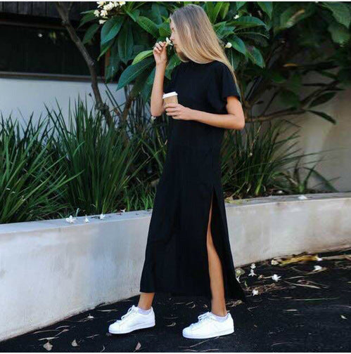 Women Casual Black Long Dresses