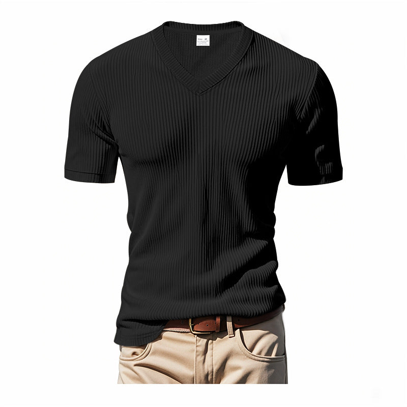 T-Shirt mit V-Ausschnitt und kurzen Ärmeln