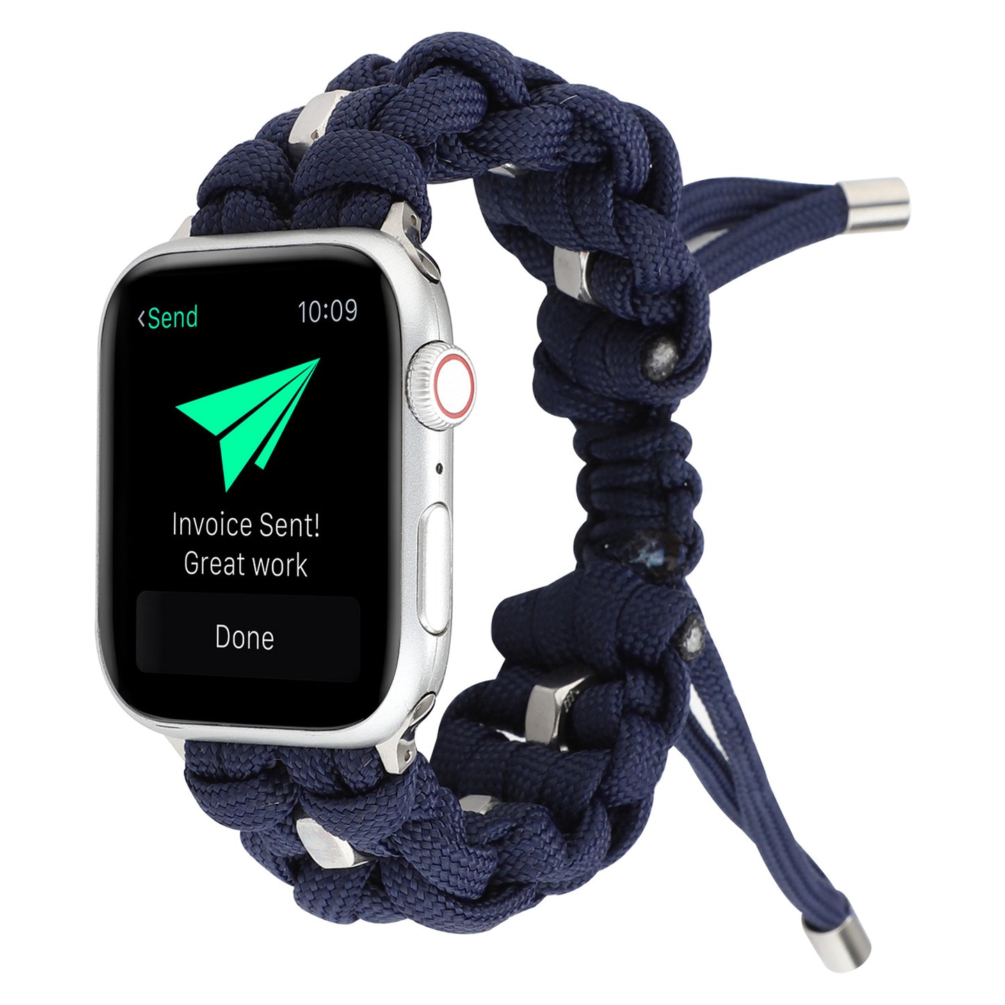 Smartwatch kompatibel mit Apple, geflochtenes Outdoor-Schirmband