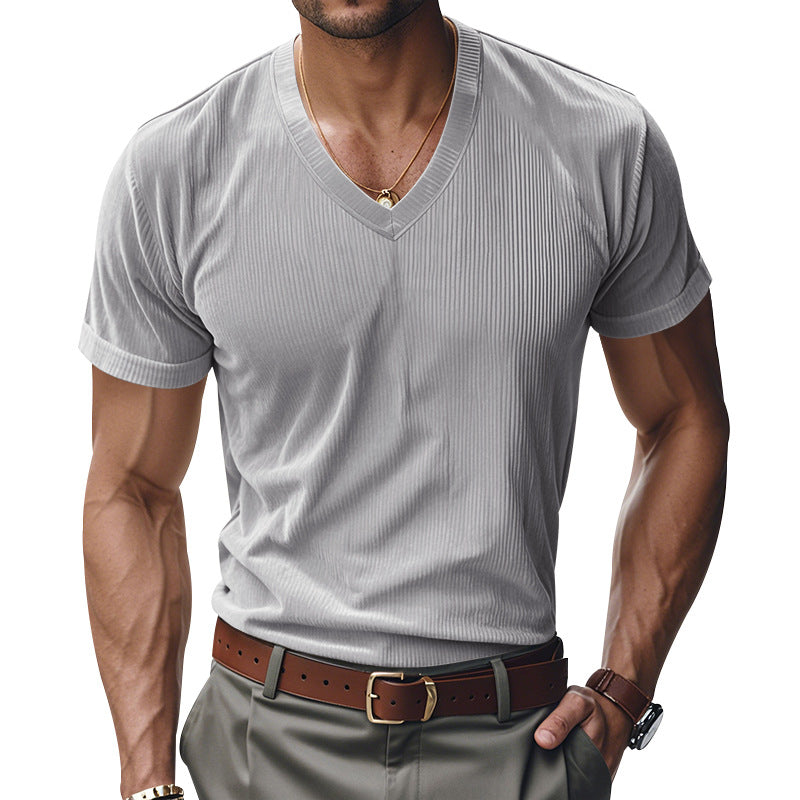 T-Shirt mit V-Ausschnitt und kurzen Ärmeln