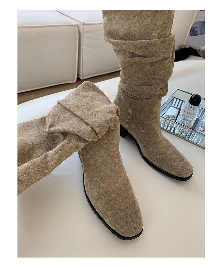 Women's French skinny western denim boots