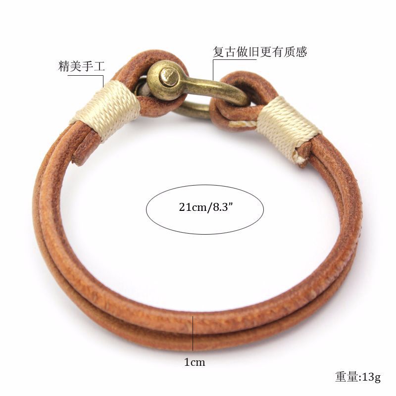 Schmuck Horseshoe Bracelet Leather Bracelet