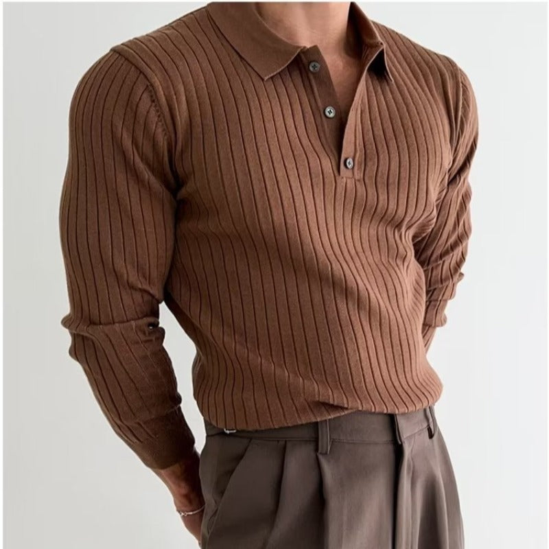 Men's clothing knitted shirt top