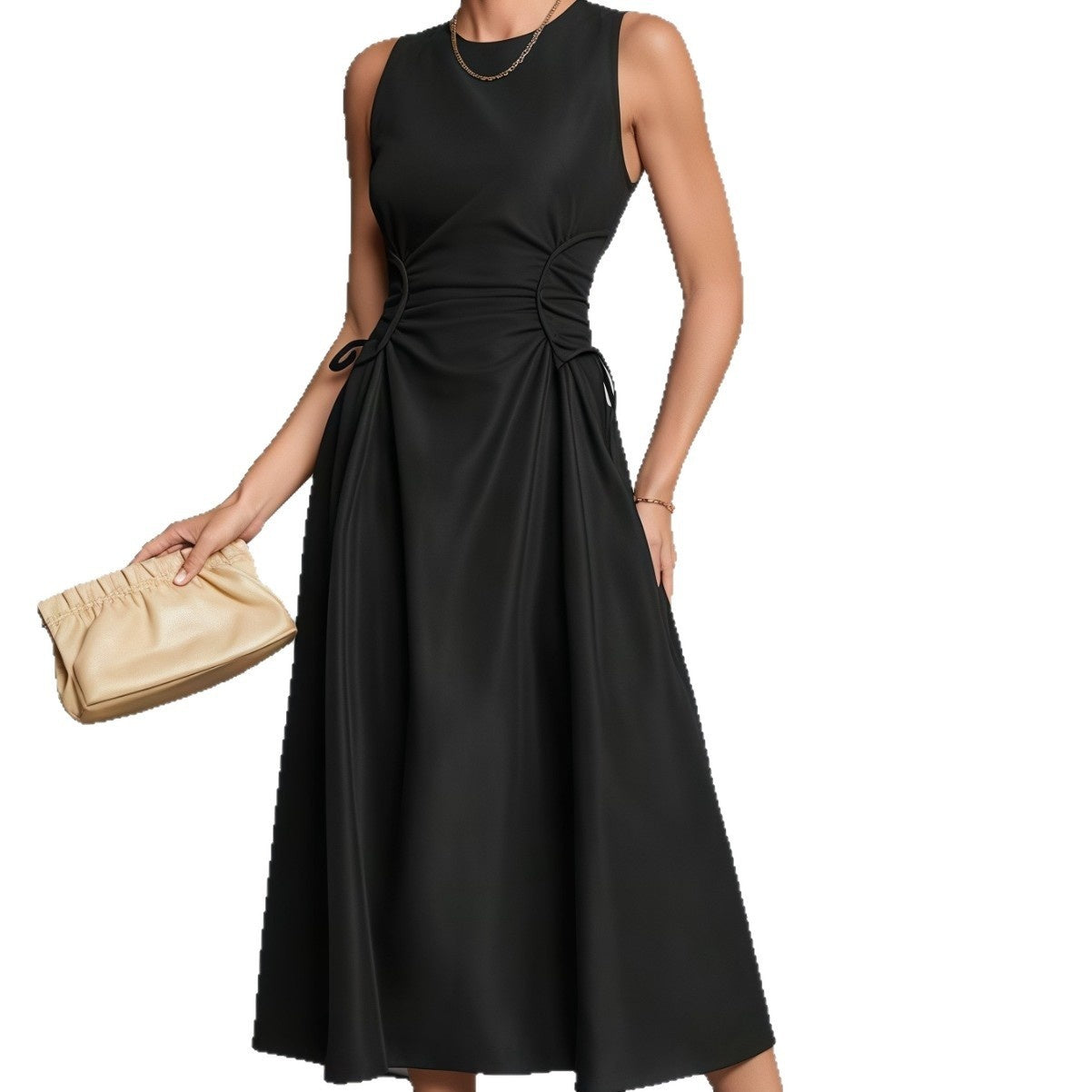 Tailliertes, Figurbetontes A-Linien-Maxikleid