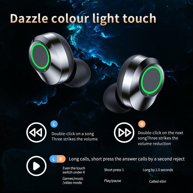 Headset YD03 Wireless Bluetooth TWS Large Screen Smart Digital Display In Ear Breathing Light