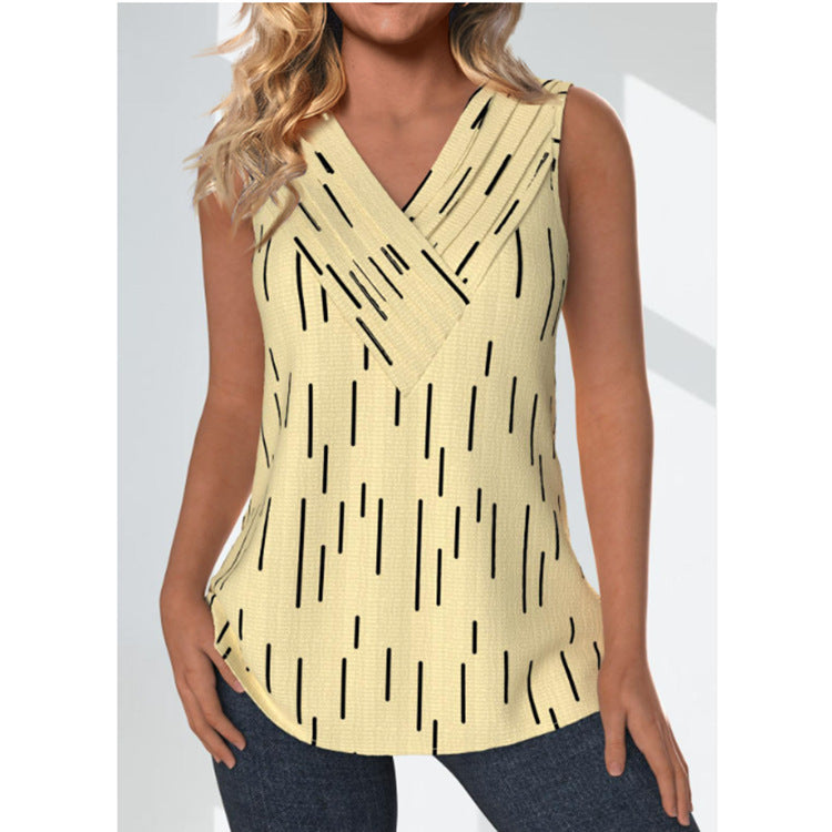 Women's summer printed loose casual sleeveless top