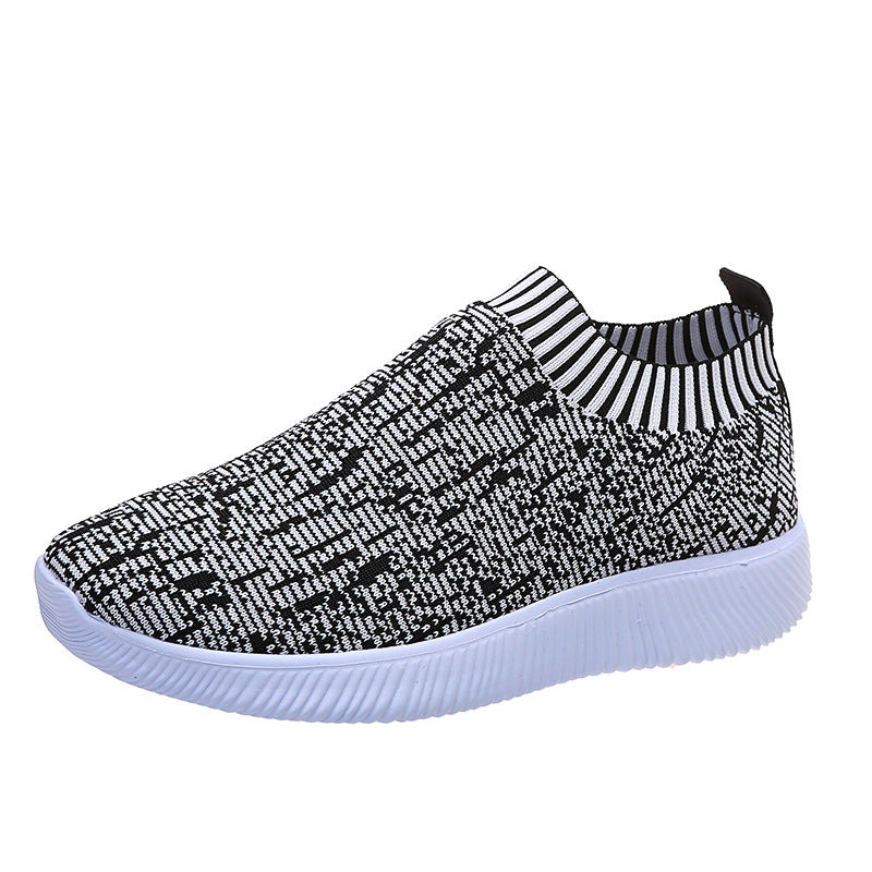 Women's Hot Stripe Knit Sock Shoes Sneakers Running Walking Loafers