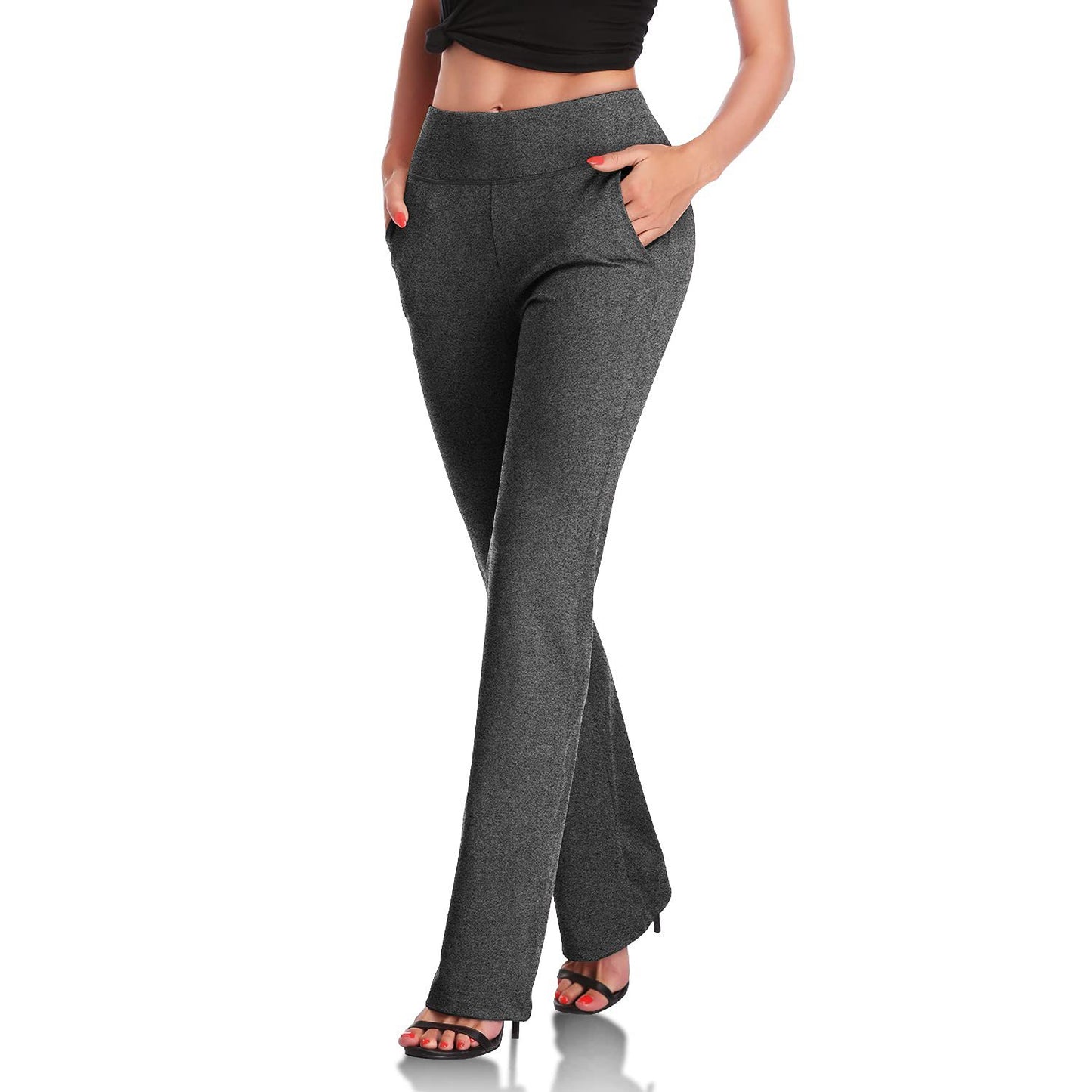 Women's knitted long and micro gusseted side pocket pants