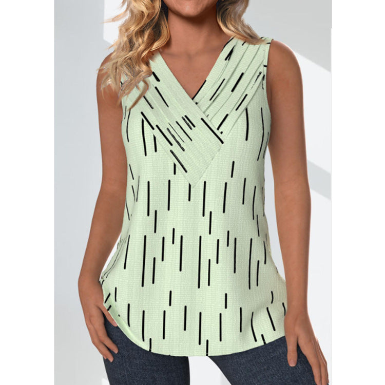 Women's summer printed loose casual sleeveless top