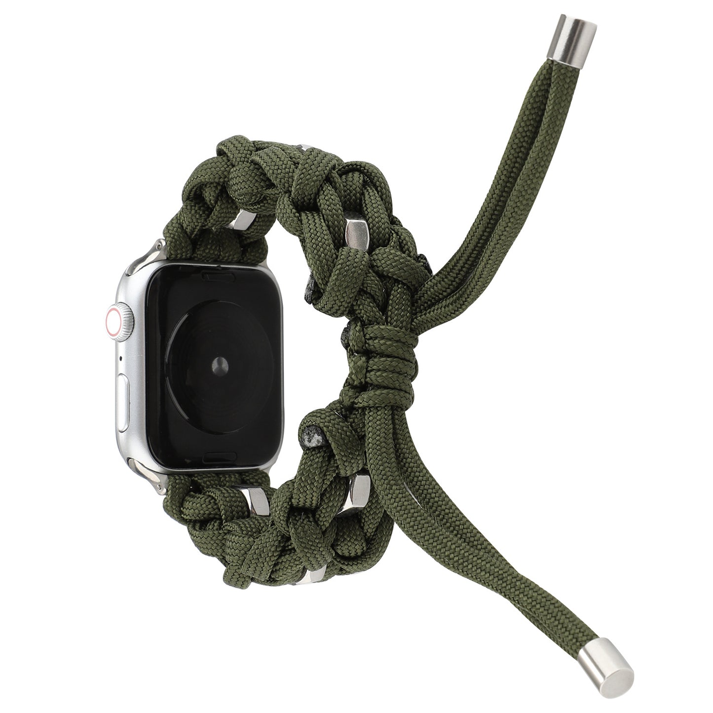 Smartwatch kompatibel mit Apple, geflochtenes Outdoor-Schirmband