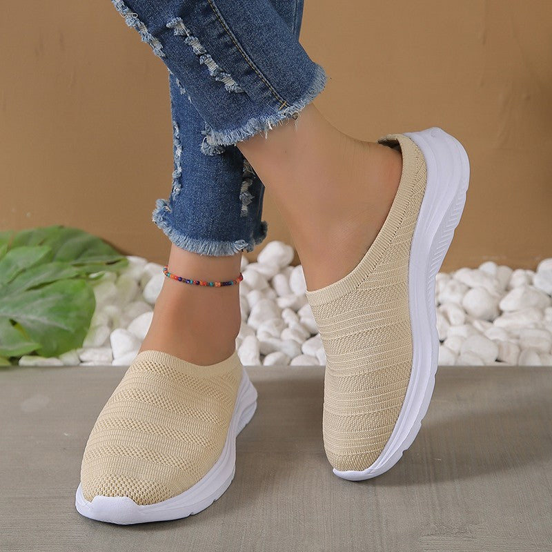 Women mesh half slippers summer comfortable leisure shoes