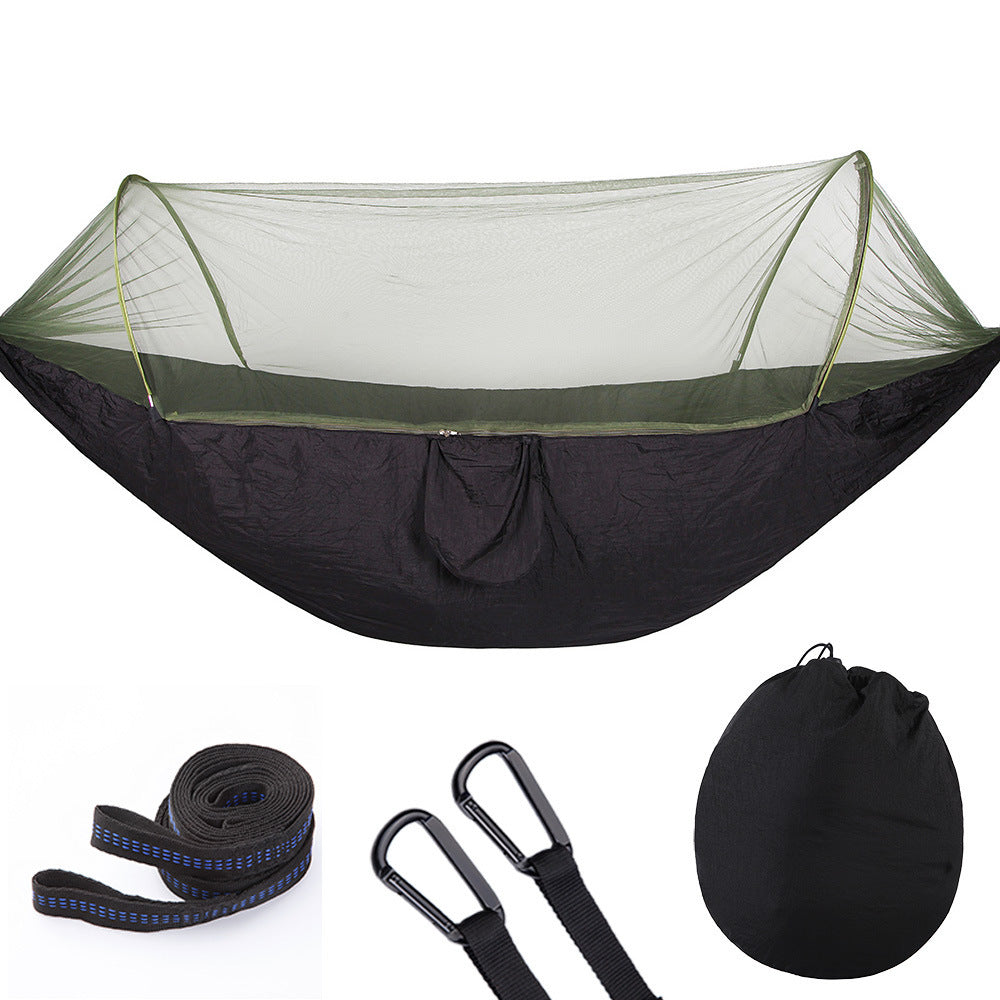 Camping hammock with mosquito net, versatile