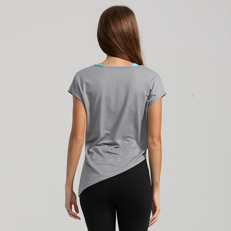 Lässiges Sport-T-Shirt für Damen mit losem Atmungs-Mesh 