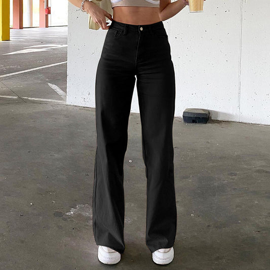 Women Spice Girl Style hohe Taille schlanke Jeans Bell Bottoms